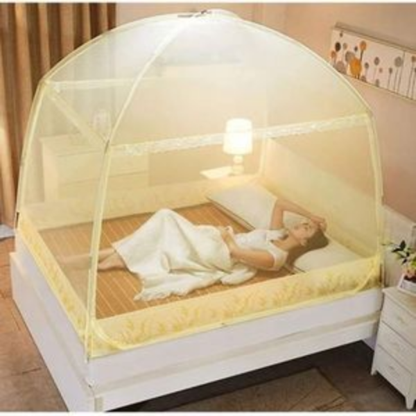 4*6 Luxury Pop Up Mosquito Net Tent Design - Cream