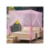 Mosquito Net with Stands & Varying Net Holders - Pink