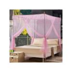 Mosquito Net with Stands & Varying Net Holders - Pink