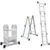 2x4 Multi-purpose Aluminum Folding Ladder - Silver