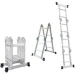 2x4 Multi-purpose Aluminum Folding Ladder - Silver