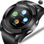 Smartwatch Round Screen IP65 Bluetooth Smart Watch with Sim Toolkit - Black.