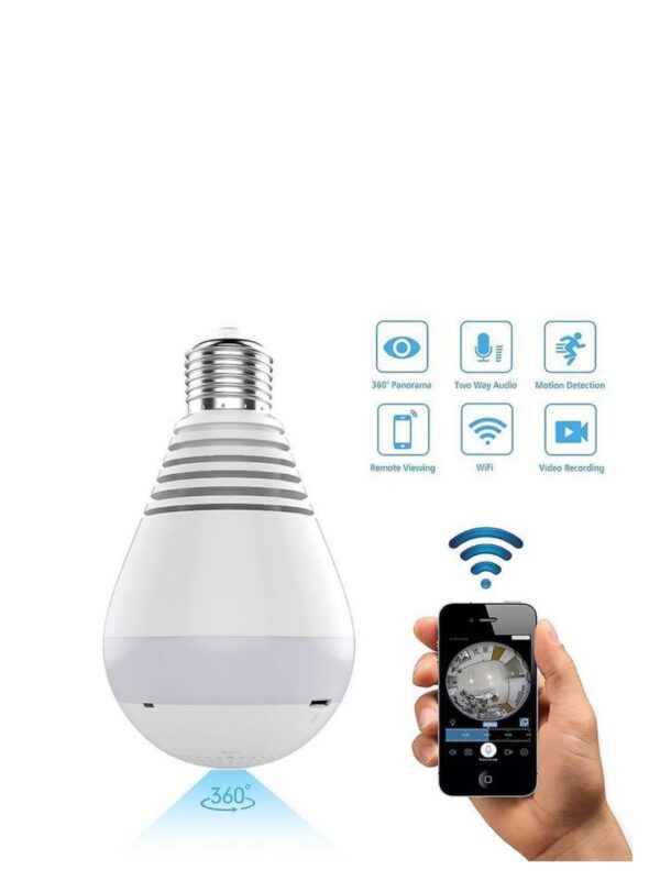 360 degree fisheye panoramic camera Smart video wireless wifi bulb camera