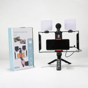 Vlogging Live Broadcast Microphone+ Tripod Mount Led Selfie Fill Light Smartphone Video Rig Vlogging Kits
