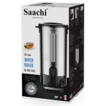 20 liters capacity Stainless steel body Variable temperature control with a maximum temperature of 110oC Automatic switch off Built-in dry boil protection External water gauge Non-drip dispensing tap Pilot light indicator Overheat protection
