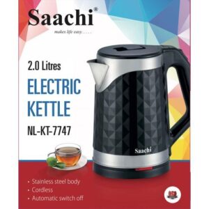 Saachi 2 Liter Stainless Steel Electric Kettle -Silver & Black