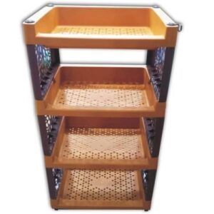 4 Stack Plastic Stackable Storage -Multicolor
