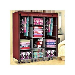 3 Column Cloth Frame Wardrobe