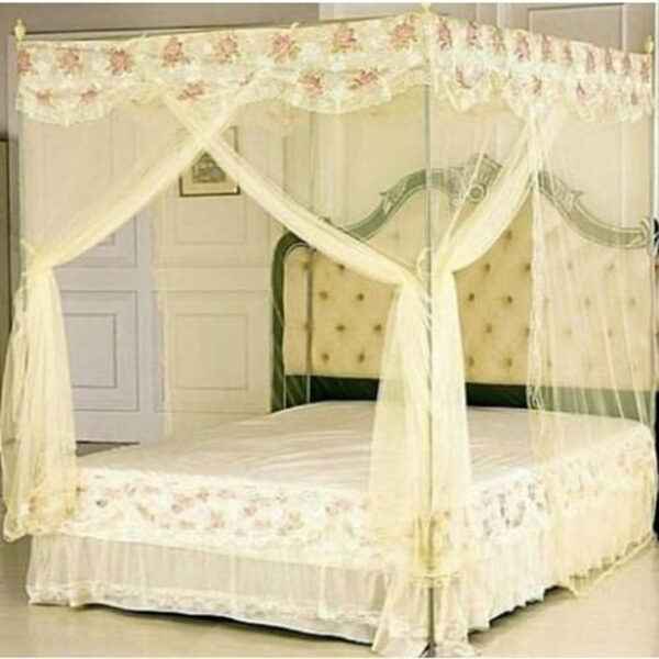Mosquito Net With Stands - Cream, Top Designs May Differ