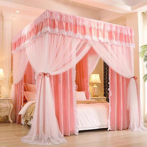 4stands Curtain Bed Net Beautiful decorative design Romantic and Decorative S4Pink