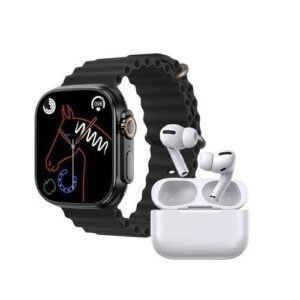 Smart Watch Plus Free Airpods Earbuds - Black, White