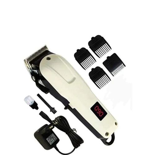 Nikai Rechargeable Cordless Shaving Machine With Battery Indicator Light - White