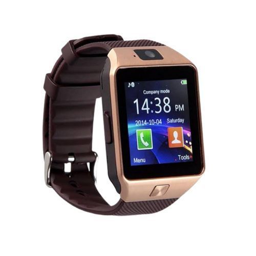 Unisex Smart Watch Touchscreen With Camera, SIM and memory card slot  Phone- Brown
