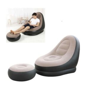 Comfortable Sofa Chair With Footrest Air/Free Pump - Grey, Black