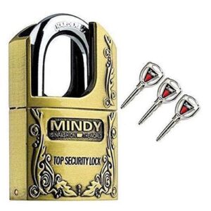 Mindy Secure Padlock-Made Of Steel - Golden