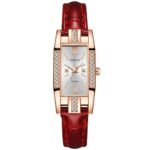 drainage diamond small square watch women's