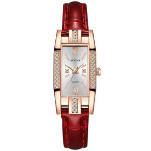 drainage diamond small square watch women's