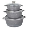 Life Smile 3 Pieces Of Non Stick Serving Saucepans Cookware