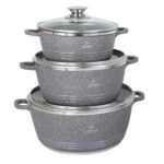 Life Smile 3 Pieces Of Non Stick Serving Saucepans Cookware