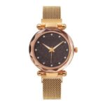 Mesh Steel Women Wrist Watch - Rose Gold