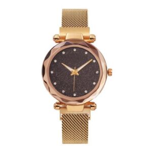Mesh Steel Women Wrist Watch - Rose Gold