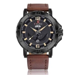 Naviforce Leather Strapped Analog Mens Watch - Brown