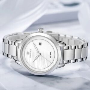 Naviforce Stainless Steel Waterproof Analog Business Womens Watch - Silver