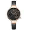 Naviforce Waterproof Elegant Women Wrist Watch Leather - Black
