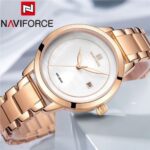 Naviforce Waterproof Womens Analog Dated Watch - Gold,Rose Gold