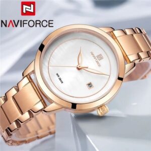 Naviforce Waterproof Womens Analog Dated Watch - Gold,Rose Gold