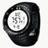 Outdoor Sport Luminous Week Date Alarm Digital Wrist Watch-Black