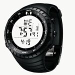 Outdoor Sport Luminous Week Date Alarm Digital Wrist Watch-Black