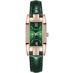 drainage diamond small square watch women's
