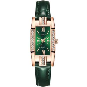 drainage diamond small square watch women's