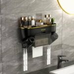 Multifunctional Toothbrush Holder 2 Cups Automatic Toothpaste Dispenser With Drawer Toilet Paper Rack Bathroom Accessories Sets