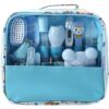 13 PCS Baby Healthcare and Grooming Kit including Thermometer, Feeder, Nasal Aspirator, Finger, Toothbrush Newborn Manicure Set Infant Nail etc... - Blue