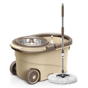 Spin Mop And Bucket With Wheels, Extendable Handle,360 Spinning Mop For Floor Cleaning Includes 2 Microfiber Refills Mop Heads For Effortless Cleaning