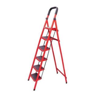6 Steps Multi-purpose Foldable Ladder-Red