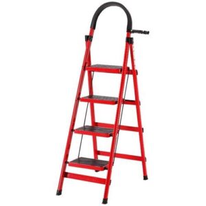 4 Steps Multi-purpose Foldable Ladder-Red